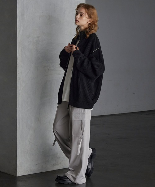 SERACE カーゴパンツ 「SERACE」Loose drape/denim wide slacks cargo