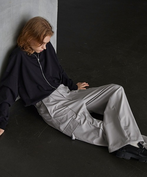 SERACE カーゴパンツ 「SERACE」Loose drape/denim wide slacks cargo