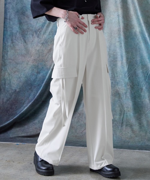 SERACE カーゴパンツ 「SERACE」Loose drape/denim wide slacks