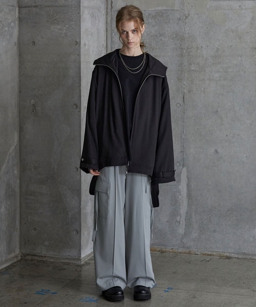 SERACE カーゴパンツ 「SERACE」Loose drape/denim wide slacks cargo