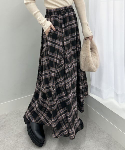 Viola e Viola（ヴィオラ エ ヴィオラ） スカート ふんわりチェック柄