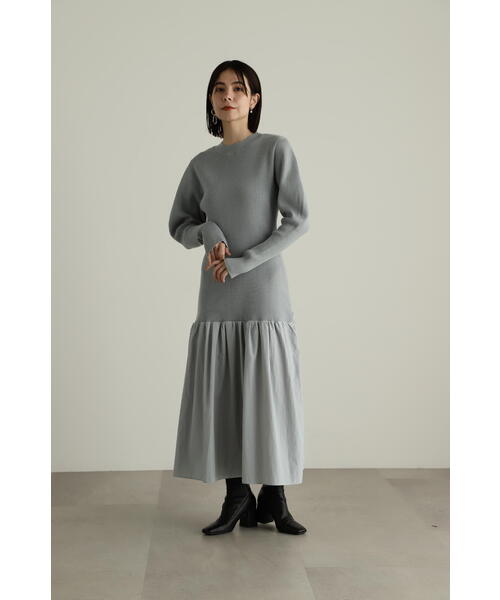 JILL STUART ワンピース ローンワッシャードッキングニット