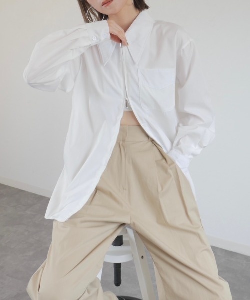 Reurie'（レウリィ） ブラウス シャツ double zip shirt / ダブル