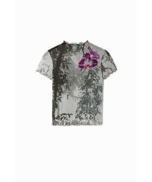 tシャツ 「Desigual x Tyler McGillivary」オーキッドミスト Tシャツ レディース
