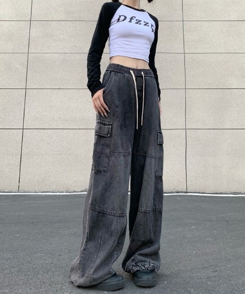 giunon ドロストカーゴパンツ　　ブラック　ジウノン　カーゴデニムパンツ BLAKLADER 作業着 デニム カーゴパンツ CORDURA NYCO ブラック