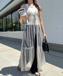 andme（アンドミー） ワンピース フロントリボンチュールキャミ