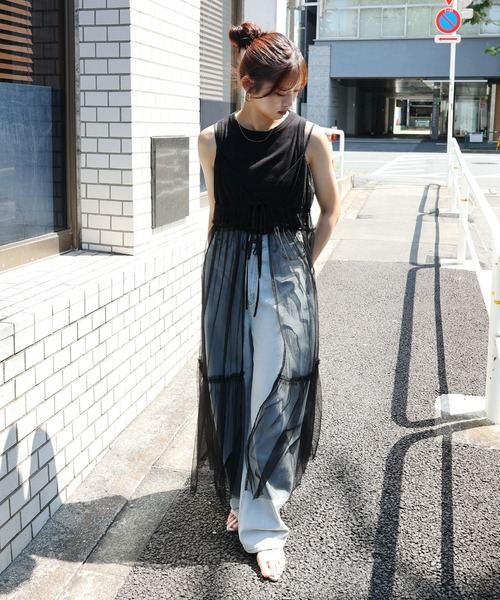 チュールカシュリボンキャミワンピース merry jenny（メリージェニー） ワンピース チュールリボンキャミ