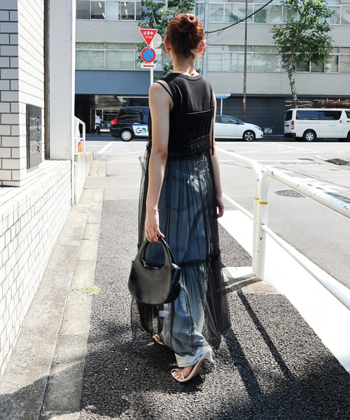 andme（アンドミー） ワンピース フロントリボンチュールキャミ
