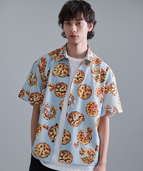 Revo. シャツ 総柄アソート セミオープンカラー半袖シャツ メンズ