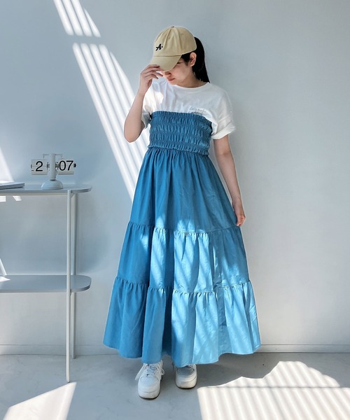 AS KNOW AS（アズノゥアズ） ワンピース 2WAYリボンティアードキャミ