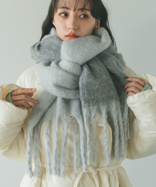 マフラー バイカラーグラデーションマフラー レディース : 84837729  