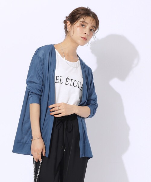 SHOO・LA・RUE 「2点セット」半袖ロゴTシャツ+カーディガン
