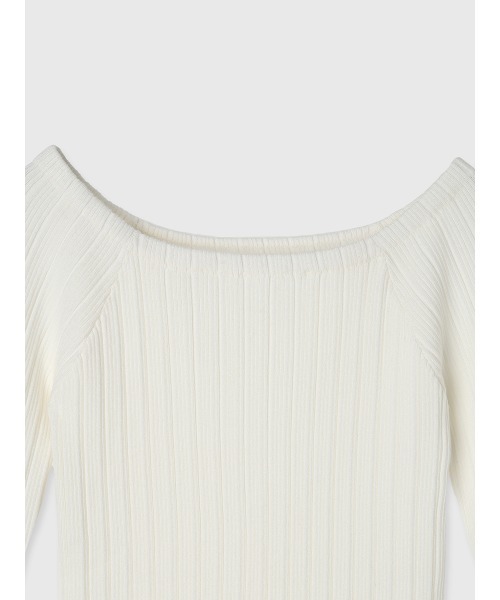 eimy istoire チュールギャザーカフスニットプルオーバー チュールギャザーカフスニットプルオーバー(F WHITE): TOPS