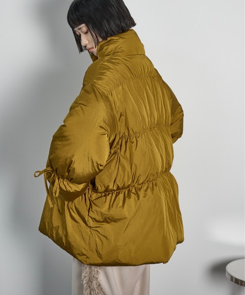 THE Yon ダウンコート ダウンジャケット リボンアクセントボリューム