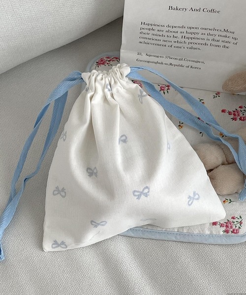 TONE SELECT GOODS ポーチ Liaa/リボン柄 巾着 ポーチ A18446