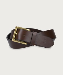 【新品同様】現行 ポロラルフローレン 牛革 レザーベルト 35mm 黒 メンズ POLO RALPH LAUREN ベルト オイルスムースレザー 35mm