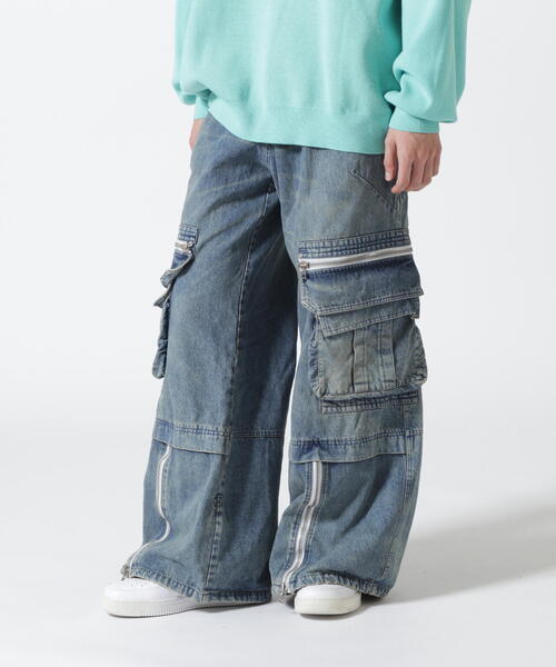 A.F ARTEFACT CARGO ZIP BAGGY PANTS