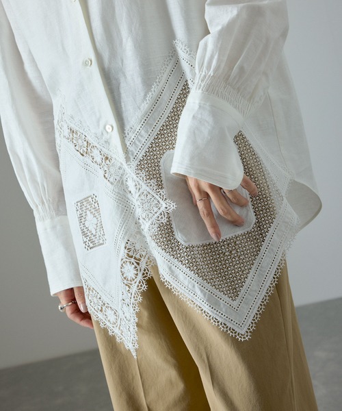 即発！ADAM ET ROPE レースブラウス ADAM ET ROPE'｜ラインアートレースブラウス | Rakuten Fashion