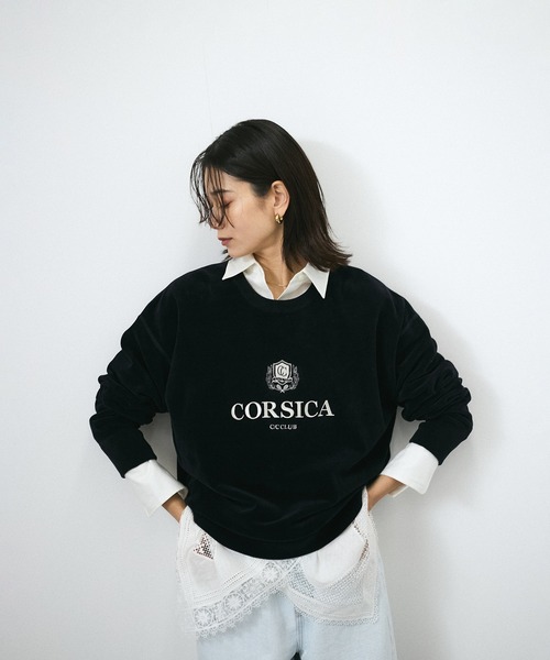 SALON adam et rope' ブラウス シャツ ヘムクロスレースシャツ