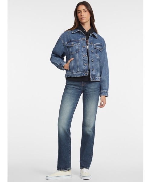 レディース GUESS デニムジャケット S ダメージ加工 ジーンズ 