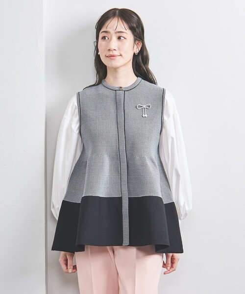 UNITED ARROWS ニット セーター P リボンブローチ ニットベスト