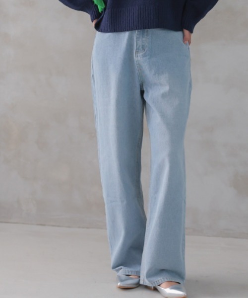 ●NERDY● Women's ワイドデニムパンツ_sky blue OUTLET】Roxy SURF ON CLOUD HIGH STRETCH ワイドレッグデニムパンツ