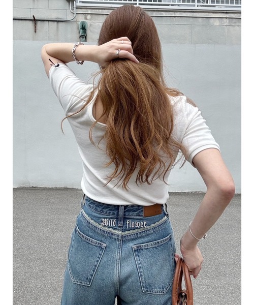 半額 50％OFFの通販 EVRIS ジーンズ 「再生産！」レース デニムパンツ デニム パンツ