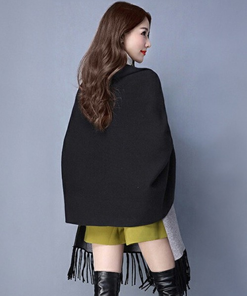 COMME des GARCONS コラボ フリンジストール カーディガン バイカラー