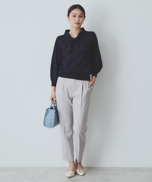 index（インデックス） ニット セーター ロールカラーボウタイニット