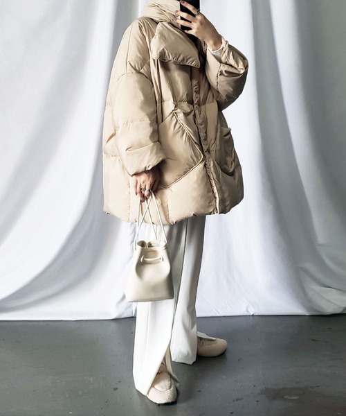 「me+em select」 ダウンジャケット FREE アイボリー レディース_画像2