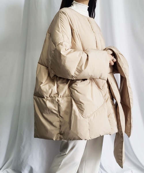 「me+em select」 ダウンジャケット FREE アイボリー レディース_画像3