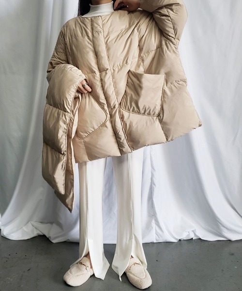 「me+em select」 ダウンジャケット FREE アイボリー レディース_画像5