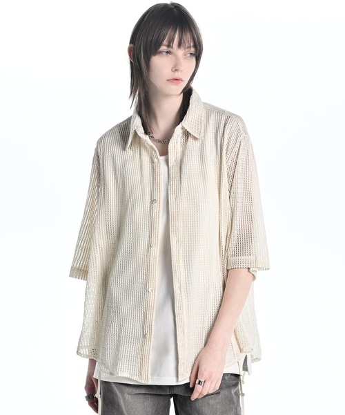 シャツ loose silhouette lace/sheer shirt / ルーズシルエットレース/シアーシャツ メンズ レディースの画像
