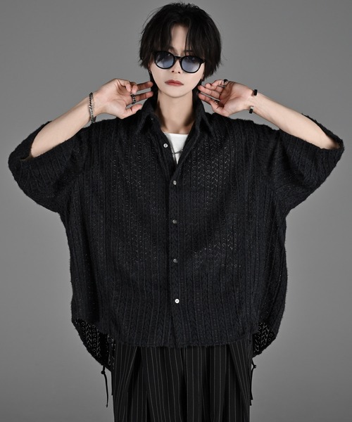 トップス 25ss loose silhouette lace/sheer shirt ADRER シャツ 25ss loose silhouette lace/sheer shirt / 25SS