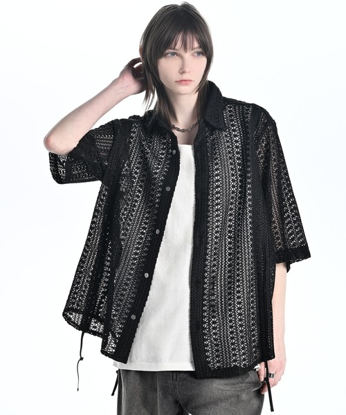 シャツ loose silhouette lace/sheer shirt / ルーズシルエットレース/シアーシャツ メンズ レディースの画像
