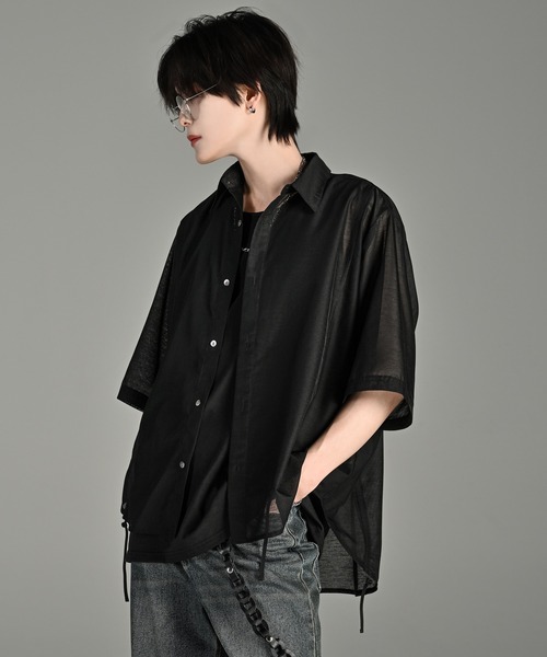 トップス 25ss loose silhouette lace/sheer shirt セール】25ss loose silhouette lace/sheer shirt / 25SS ルーズ