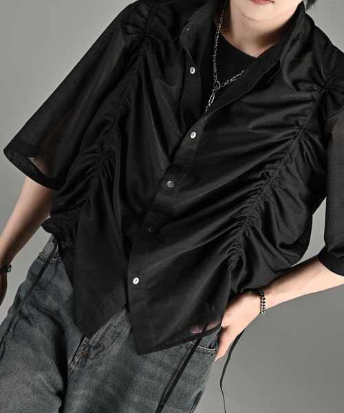シャツ loose silhouette lace/sheer shirt / ルーズシルエットレース/シアーシャツ メンズ レディースの画像