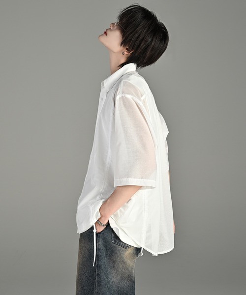 ADRER シャツ 25ss loose silhouette lace/sheer shirt / 25SS