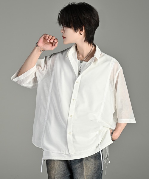 ADRER シャツ 25ss loose silhouette lace/sheer shirt / 25SS