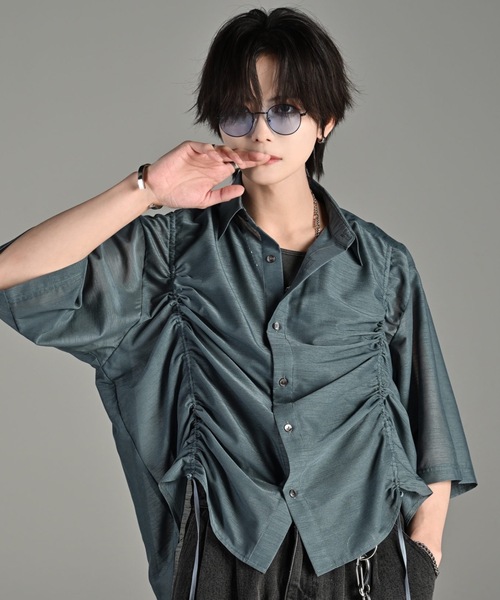 ADRER シャツ 25ss loose silhouette lace/sheer shirt / 25SS