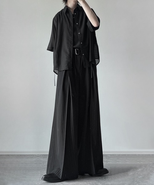 ADRER シャツ 25ss loose silhouette lace/sheer shirt / 25SS