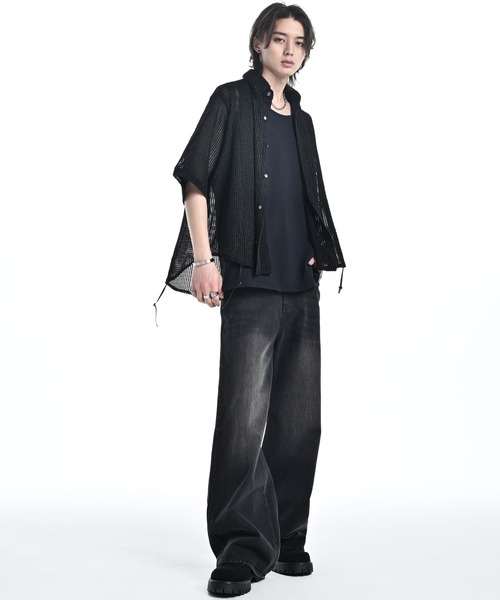 ADRER（アドラー） シャツ loose silhouette lace/sheer shirt