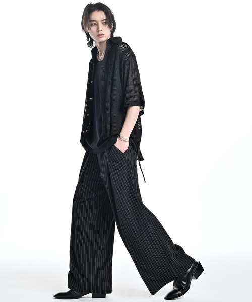 ADRER（アドラー） シャツ loose silhouette lace/sheer shirt