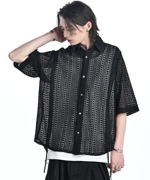 シャツ loose silhouette lace/sheer shirt / ルーズシルエットレース/シアーシャツ メンズ レディースの画像