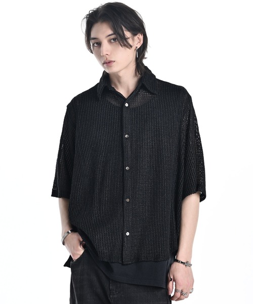 ADRER（アドラー） シャツ loose silhouette lace/sheer shirt