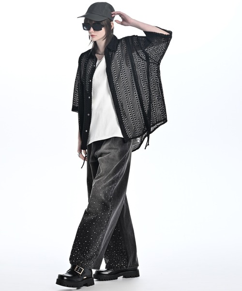 シャツ loose silhouette lace/sheer shirt / ルーズシルエットレース/シアーシャツ メンズ レディースの画像