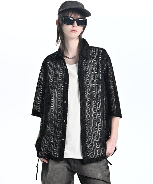 シャツ loose silhouette lace/sheer shirt / ルーズシルエットレース/シアーシャツ メンズ レディースの画像