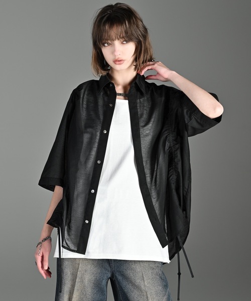 シャツ loose silhouette lace/sheer shirt / ルーズシルエットレース/シアーシャツ メンズ レディースの画像