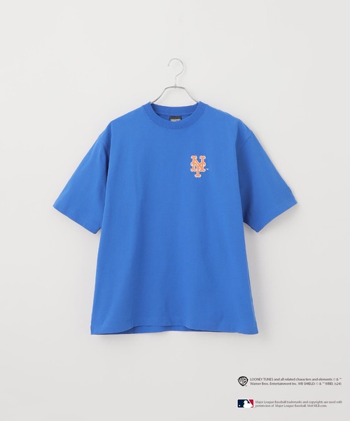 tシャツ 「MLB」Handｗritten styleロゴTシャツ レディース メンズ MLB tシャツ 「MLB」別注ワッペン刺繍Tシャツ メンズ レディース