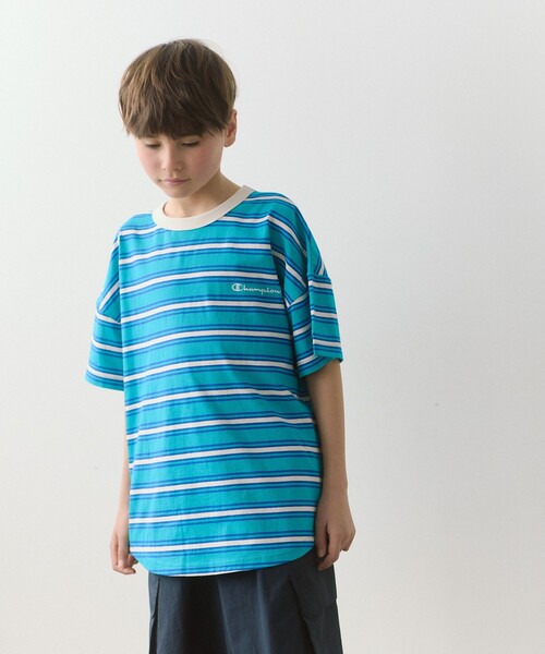 tシャツ 「Champion」ボーダー ショートスリーブ Tシャツ / キッズ  140cm-160cm キッズ 子供服 男の子 女の子 | Champion